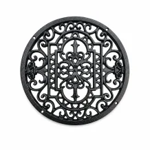 Ventilatierooster – gietijzer – zwart – mandala – 28,5 cm