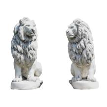 Set leeuwen - imposant - 135 cm - exclusieve decoratie - wit