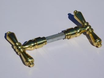 Klinkenset – klassiek T-model – 9 cm – glanzend messing