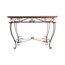 Antieke side table - decoratieve tafel - bruin smeedijzer