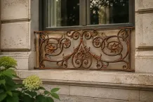 Hekwerk van gietijzer – raamrek – 112 cm – antieke decoratie