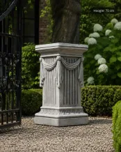 Grote Griekse sokkel - 75 cm hoog - stenen zuil met gat