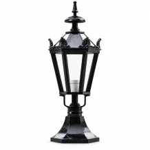 Klassieke sokkellamp zwart met kronenkap – aluminium – 63 cm