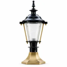 Sokkellamp met messing voet – zwarte buitenlamp – 51 cm