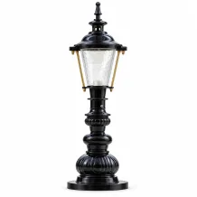 Klassieke zwarte sokkellamp met messing accenten – 74 cm