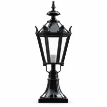 Zwarte sokkellamp met sierkronen – aluminium – 70 cm
