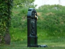 Fontaine sur pied – 89 cm – aluminium vert avec lavabo