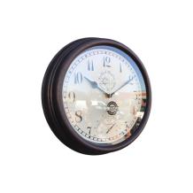 Stationsklok outdoor klok met thermometer, metalen look