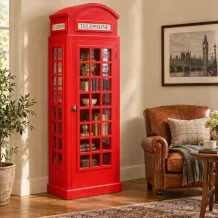 XXL rode telefooncelkast – 200 cm – Londense stijl