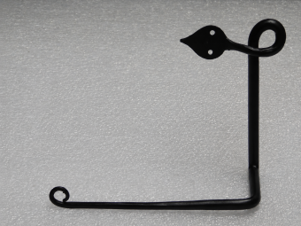 Porte-rouleau de papier toilette avec flèche – fer forgé noir – 21 cm