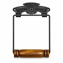 Toiletrolhouder Victoria – metaal en hout – klassiek
