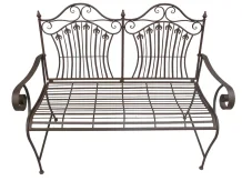 Sierlijke tuinbank van ijzer – 120 cm – rustiek bruin