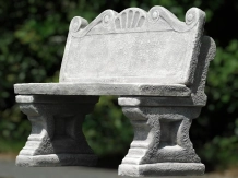 Banc de jardin en pierre - 120 cm - Décoration de jardin classique