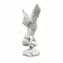 Knielende engel - vleugels omhoog - steen - 119 cm