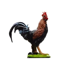 Decoratieve haan – polystone – zwart en bruin – 50 cm