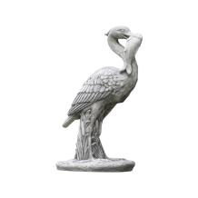 Tuinbeeld reiger met vis - 90 cm - steen - vijverbeeld