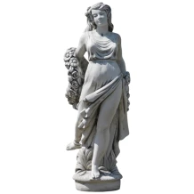 Beeld vrouw met bloemenkrans – 175 cm – klassiek steen