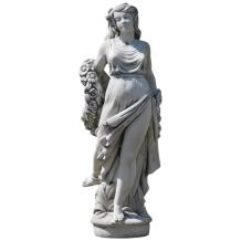 Beeld vrouw met bloemenkrans – 175 cm – klassiek steen