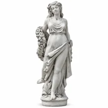 Beeld vrouw met bloemenkrans – 175 cm – klassiek steen