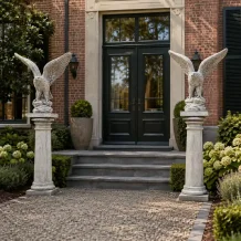 Adelaars op sokkel - tuinbeeld steen - 140 cm - set van 2