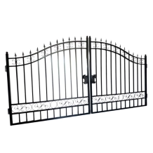 Stijlvolle poort – 496 cm – strak model – zwart smeedijzer