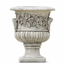 Tuinvaas met druiventrossen – 50 cm – ronde vaas – steen