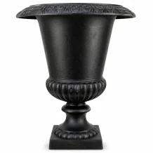 Zwarte plantenbak – gietijzeren tuinvaas – 63 cm hoog