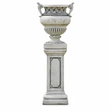 Tuinvaas met oren op sokkel – 110 cm – klassiek – steen