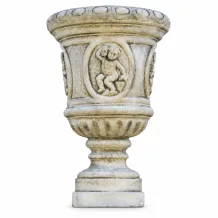Tuinvaas met engelen – 65 cm – klassiek reliëf – steen