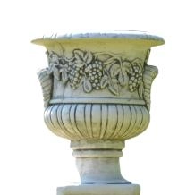 Tuinvaas met druiventrossen – 50 cm – ronde vaas – steen