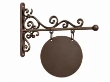 Naambord met zijarm - metalen winkel en huis bord - klassiek