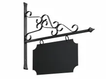 Rechthoekige reclamebord - metaal - 75 x 78 cm - zwart
