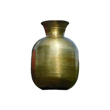 Goudkleurige vaas - metalen decoratie - 80 cm