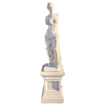 Venus van Milo - op sokkel - steen - 160 cm - klassiek wit