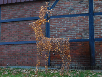 Verlicht hert XL – 175 cm – warme kerstverlichting
