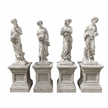 Set van 4 godinnen op sokkel - jaargetijden - steen - 160 cm