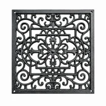 Vierkant ventilatierooster – gietijzer zwart – 28 × 27 cm