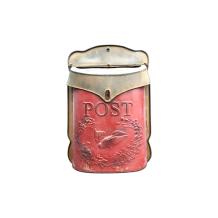 Vintage brievenbus, zink, robuust rood