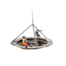 Vogelbad hangend - metaal - met ijsvogels - tuindecoratie
