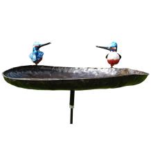 Voederschaal op tuinsteker – 110 cm – metaal – ijsvogels