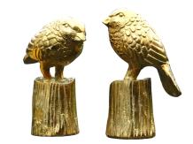 Set vogels op stam - goud - alu