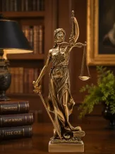 Justitia-Statue – Bronzeoptik – Polystone – 35 cm