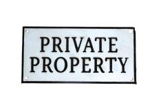 Vintage wandbord - Private Property - gietijzer