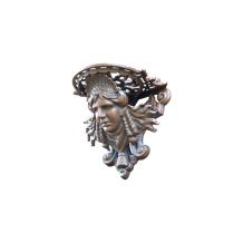 Wandconsole vrouwenhoofd - gietijzer - bruin - ornament