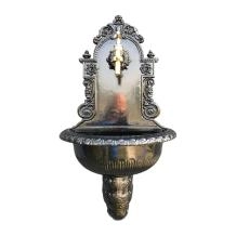 Wandfontein – 80 cm – aluminium zwart met messing kraan