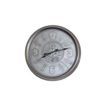 Wandklok met draaiende tandwielen – 61,5 cm – zilvergrijs