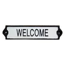 Deurbordje ‘Welcome’ – 21,5 cm – gietijzer zwart/wit
