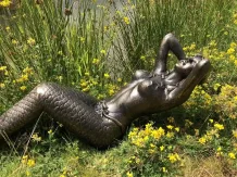 Zeemeermin beeld – Gietijzer – Bronskleur – 103 cm – Groot