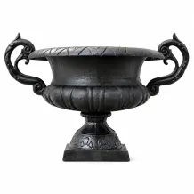 Gietijzeren bloempot - tuinvaas zwart rustiek - 50 cm