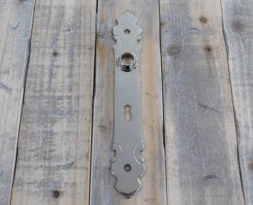 1 Lange deurplaat cotten gepolijst in nikkel voor kamerdeuren BB 72